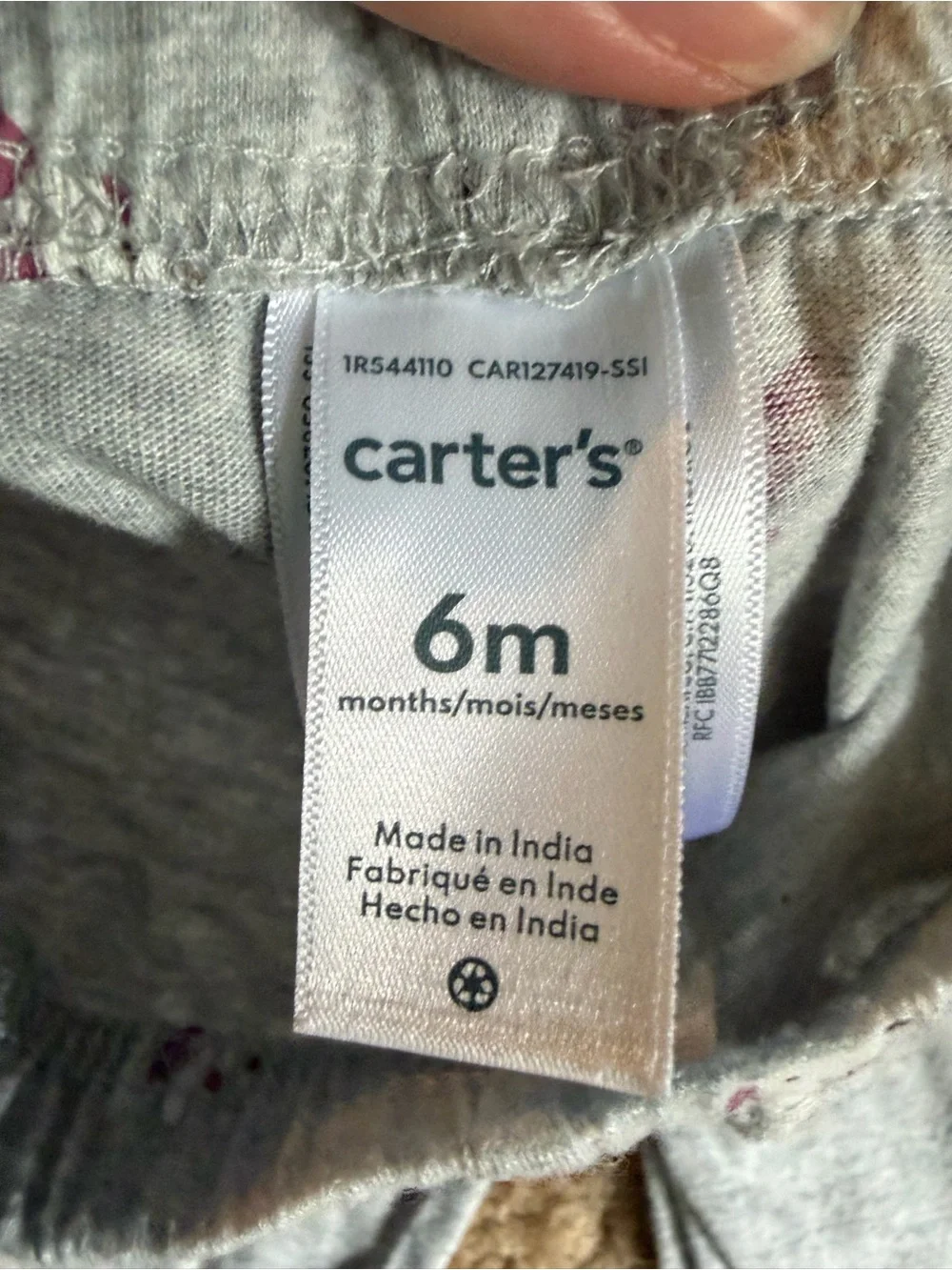 Carter's Grey Leggings with Pink Dog Print